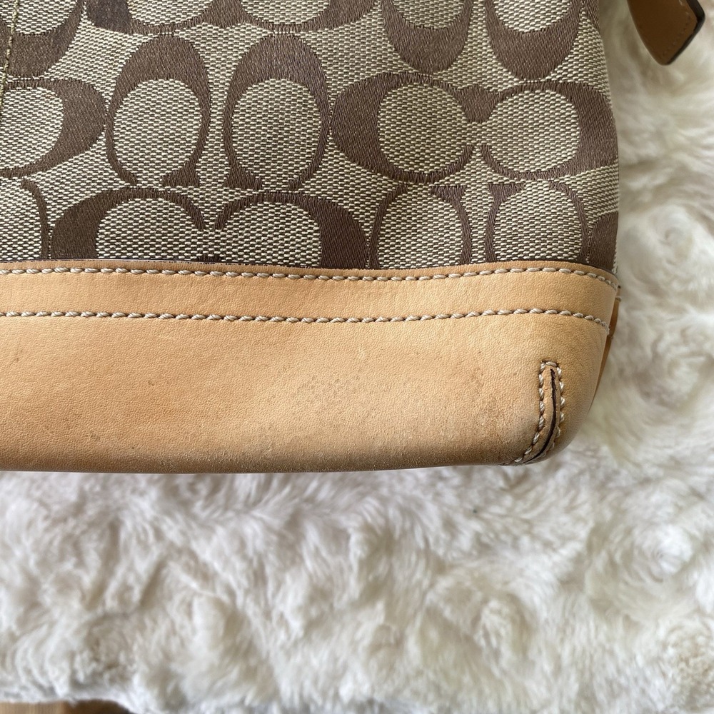 Vintage Coach Signature Logo East West Bag Jacquard C 9363 Y2K Hobo Shoulder Bag - Picture 16 of 16